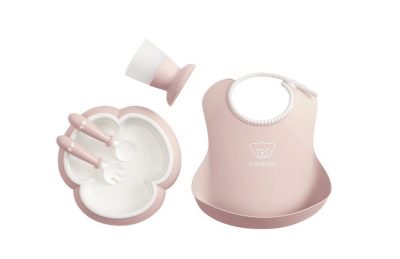 Babybjorn silikoninis įrankių rinkinys rožinės spalvos