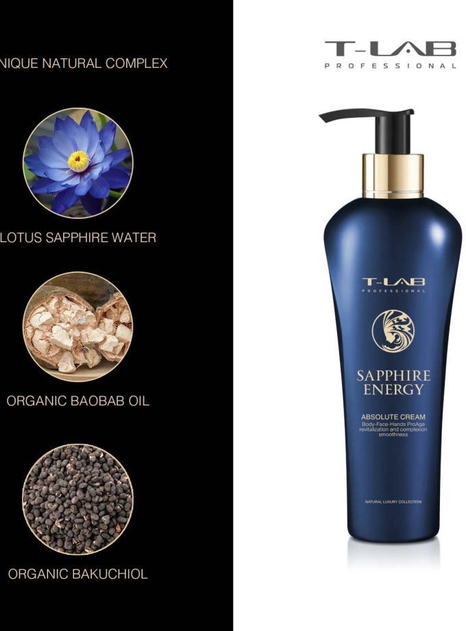 T-LAB Professional Sapphire Energy Absolute Cream – Prabangus kūno kremas 300ml