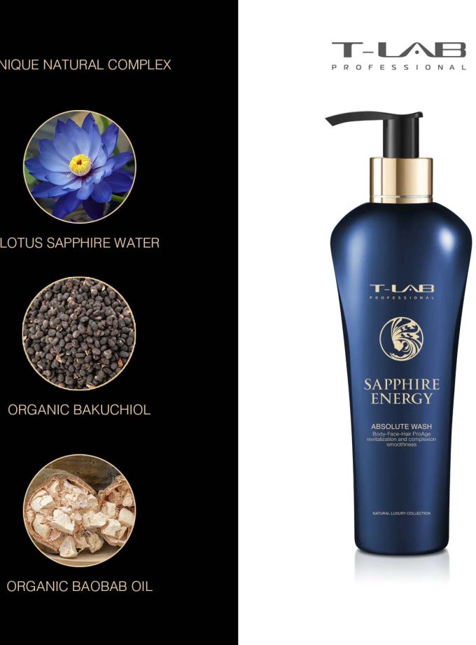 T-LAB Professional Sapphire Energy Absolute Wash – Prabangus kūno prausiklis 300ml