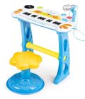 Vaikiškas pianinas su mikrofonu mėlynas